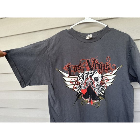 Vintage Alstyle T Shirt Las Vegas Straight Flush Mens Size Medium Gray - Picture 5 of 6